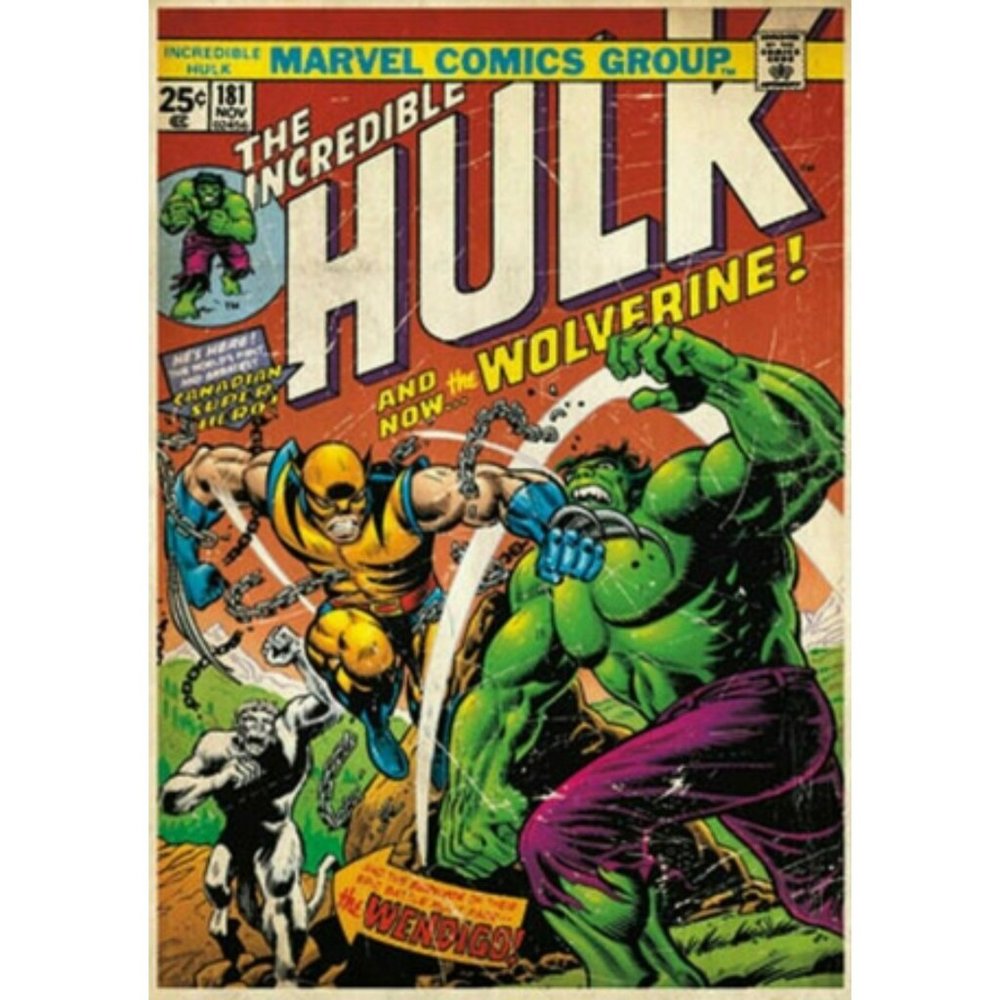 The Incredible Hulk & Wolverine Comic Cover Poster - 24 in x 36 in